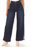 World's Apart High Rise Wide Leg Jeans - Dark Wash