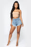 Walk It Out Here Denim Shorts - Medium Blue Wash