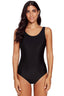Black Criss Cross Back One Piece Swimsuit