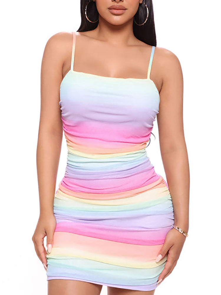 Gradient Bodycon Ruched Mini Dress Main image