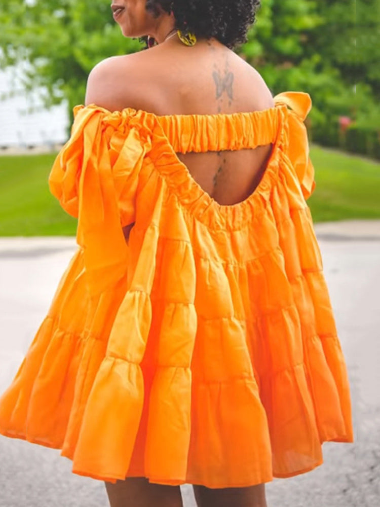 Off Shoulder Tiered Loose Dress Secondary image