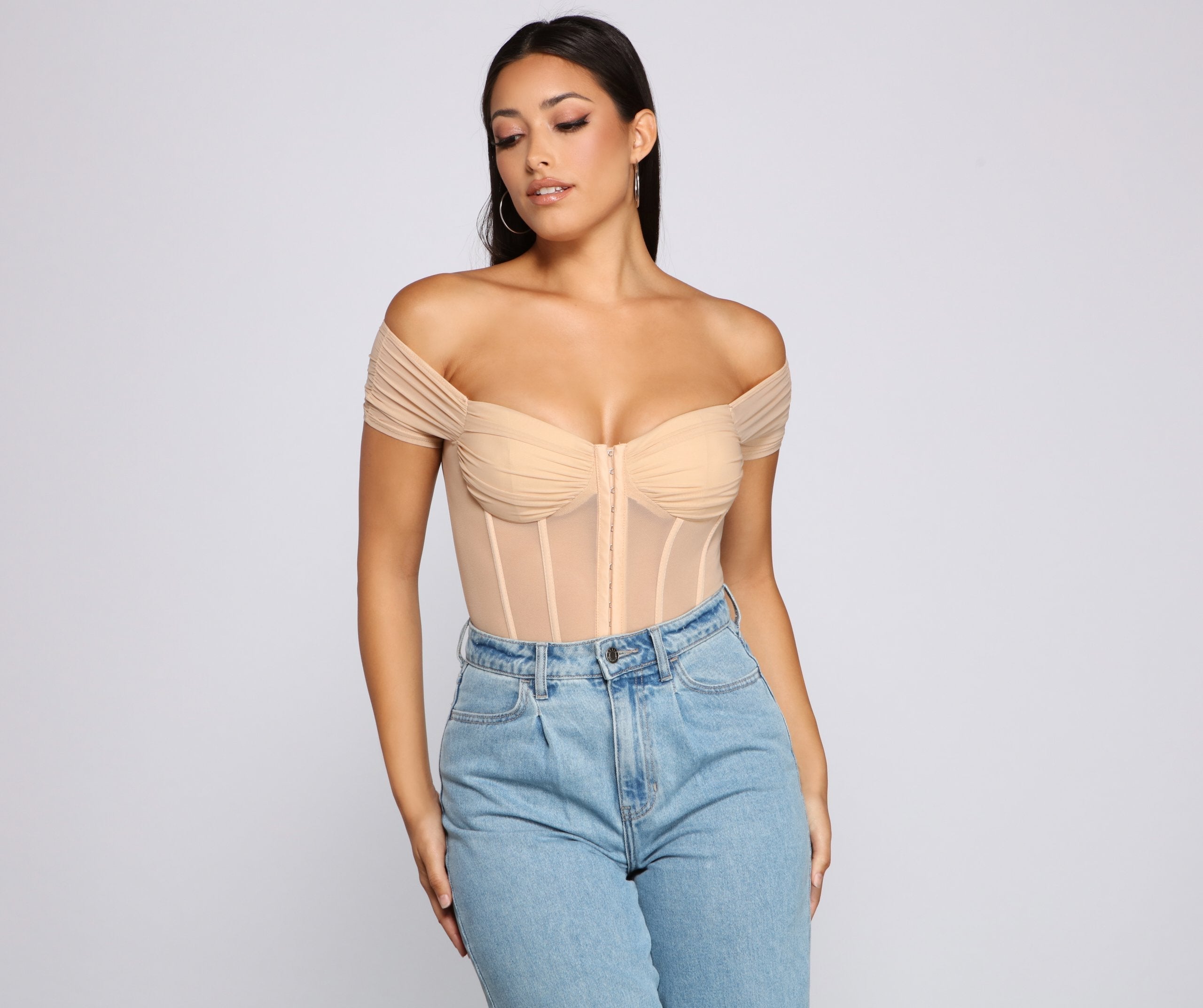 So Chic Mesh Bustier Bodysuit Main image