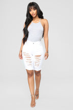 Wave Crasher Bermuda Shorts - White