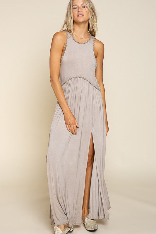 Stone Washed Side Slit Cut Out Maxi Dress Secondary image