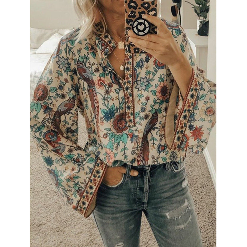 Yala Paisley Button Down Balloon Sleeve Blouse Main image