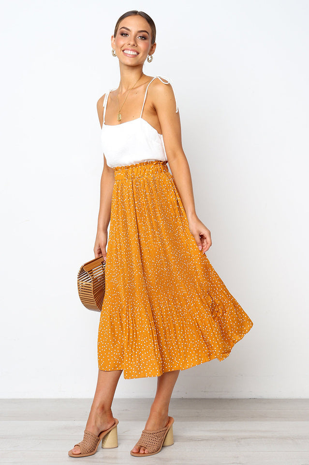 Elastic High Waist Side Pockets Skirt Main image