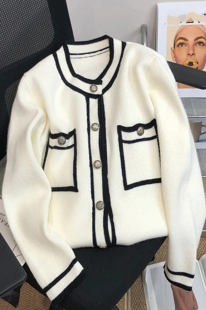 O Neck Cardigan Sweater Knit Sweater Main image