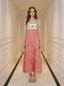 Pink Eclectic Print Spaghetti Strap Maxi Dress