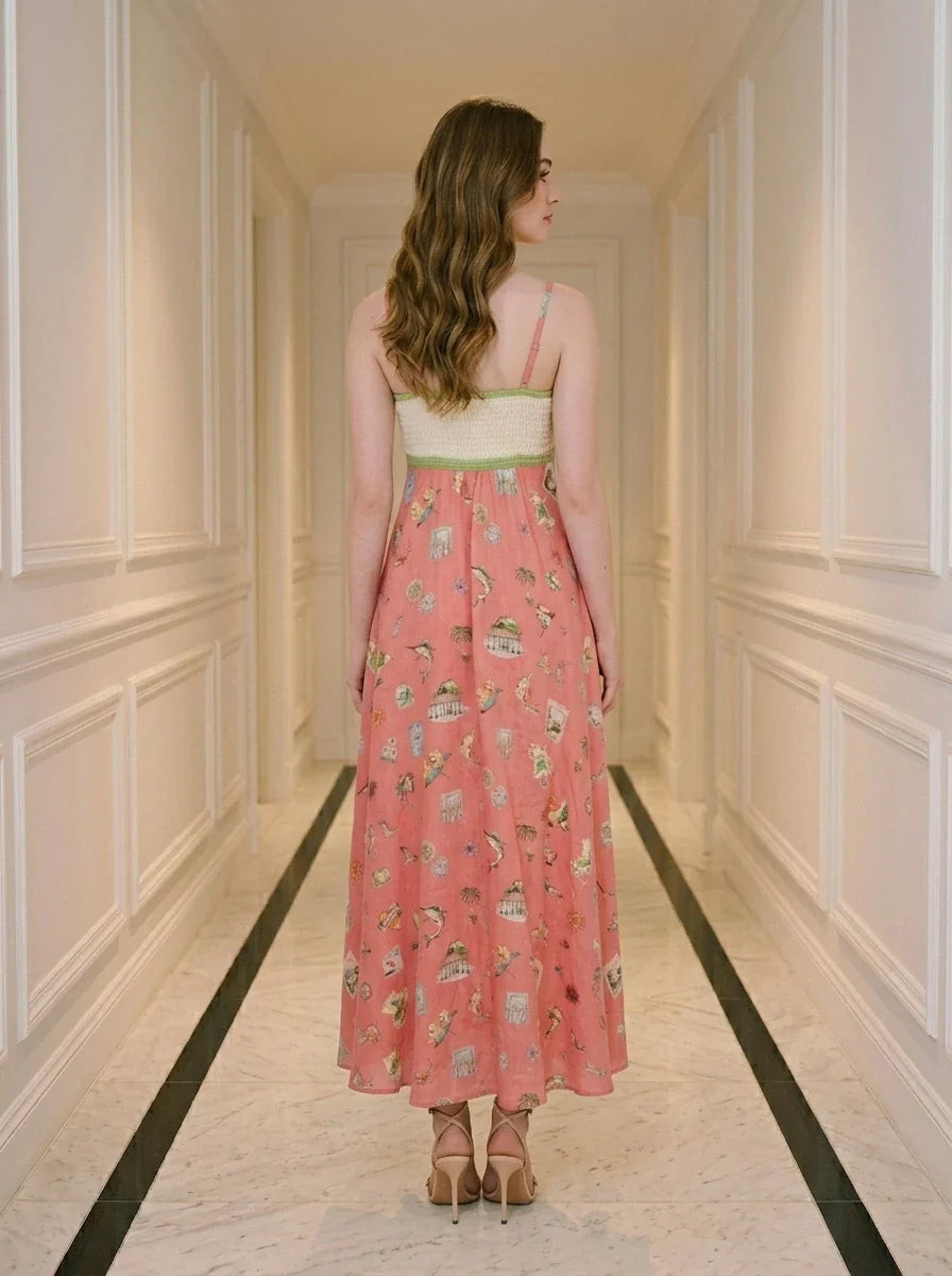 Pink Eclectic Print Spaghetti Strap Maxi Dress Secondary image