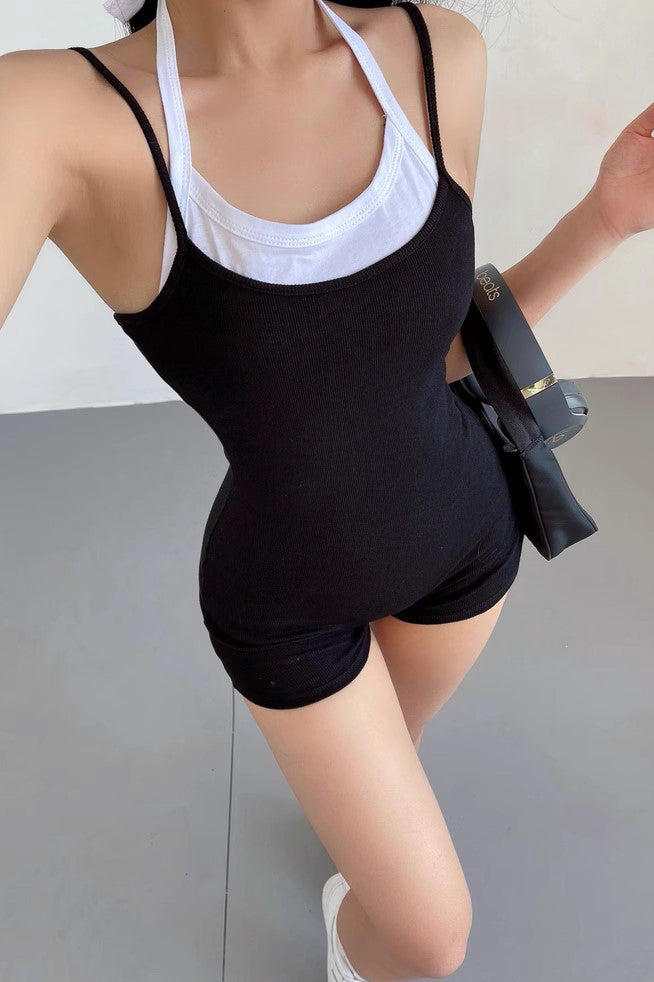 Sling Jumpsuit Solid Tight Bodysuit Secondary image