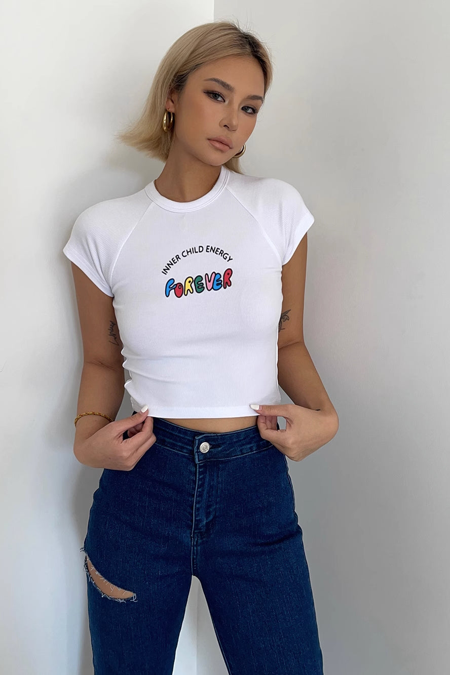 Letter Print Short Sleeve Cami Tops Main image