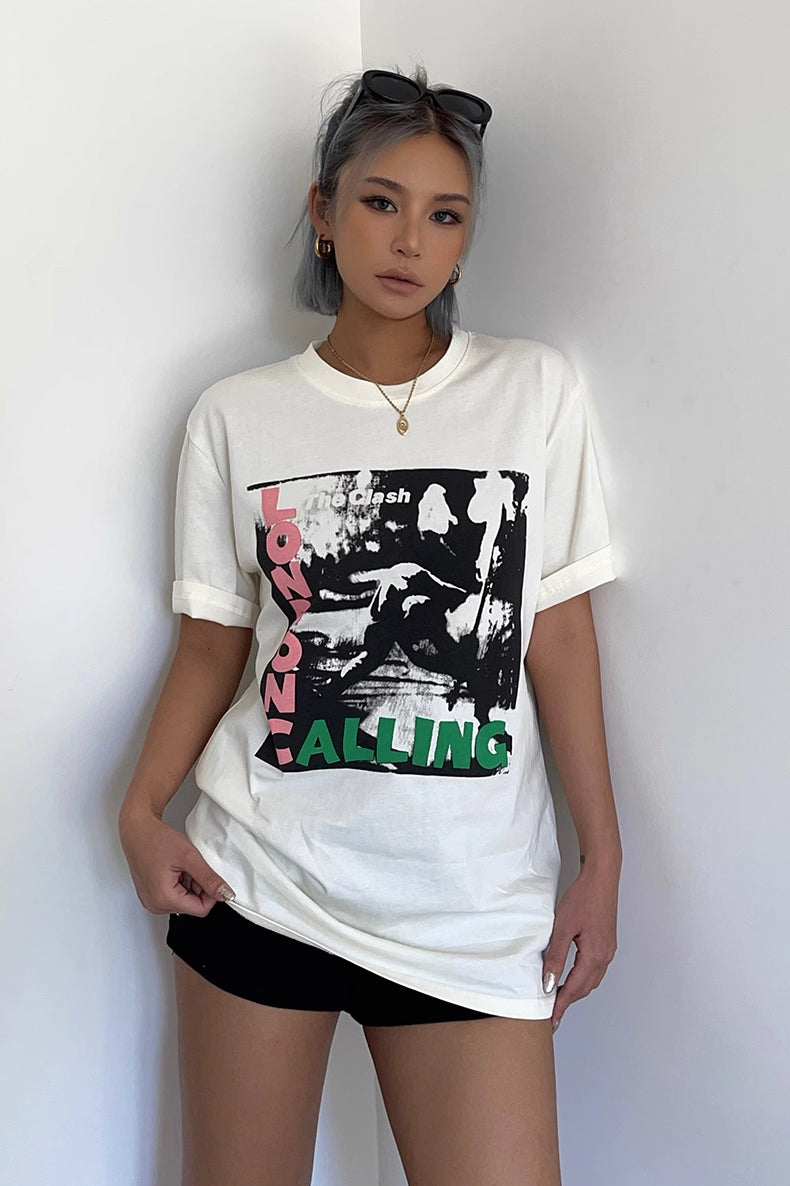 Letter Print Causal Short Sleeve Tops T-shirt Main image