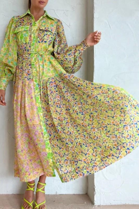 Floral long sleeve maxi dress Main image