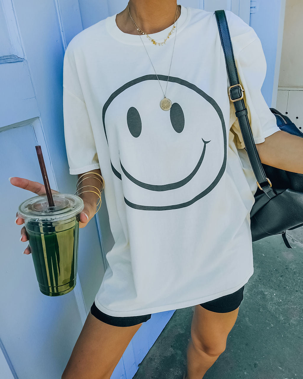 Warm Smile Cotton Oversized Tee Main image