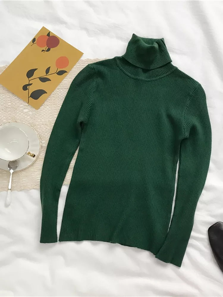 Turtleneck Slim Soft Knit Sweater Main image