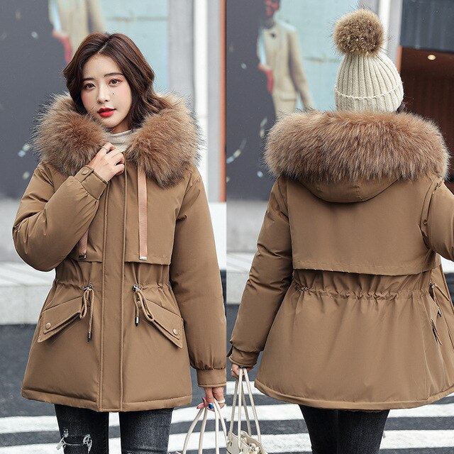 Fresh Warm Thick Artificial Fur Collar Winter Coats Secondary image