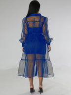 Bandage Tulle Cover-up Dress Set