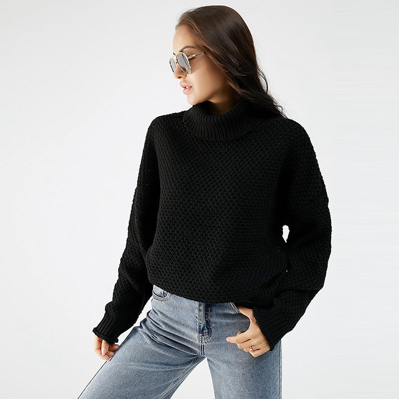 WAFFLE KNIT TURTLENECK SWEATER Main image