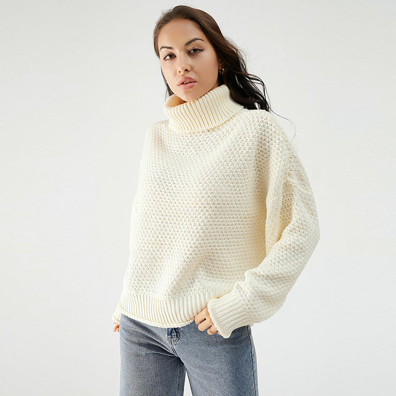 WAFFLE KNIT TURTLENECK SWEATER Secondary image