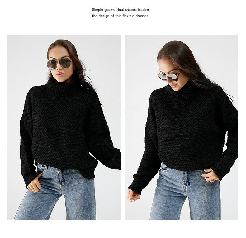 WAFFLE KNIT TURTLENECK SWEATER Secondary image