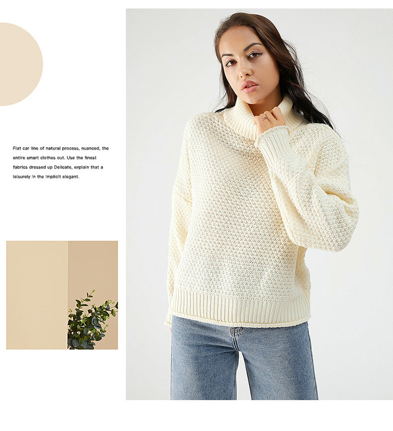 WAFFLE KNIT TURTLENECK SWEATER Main image