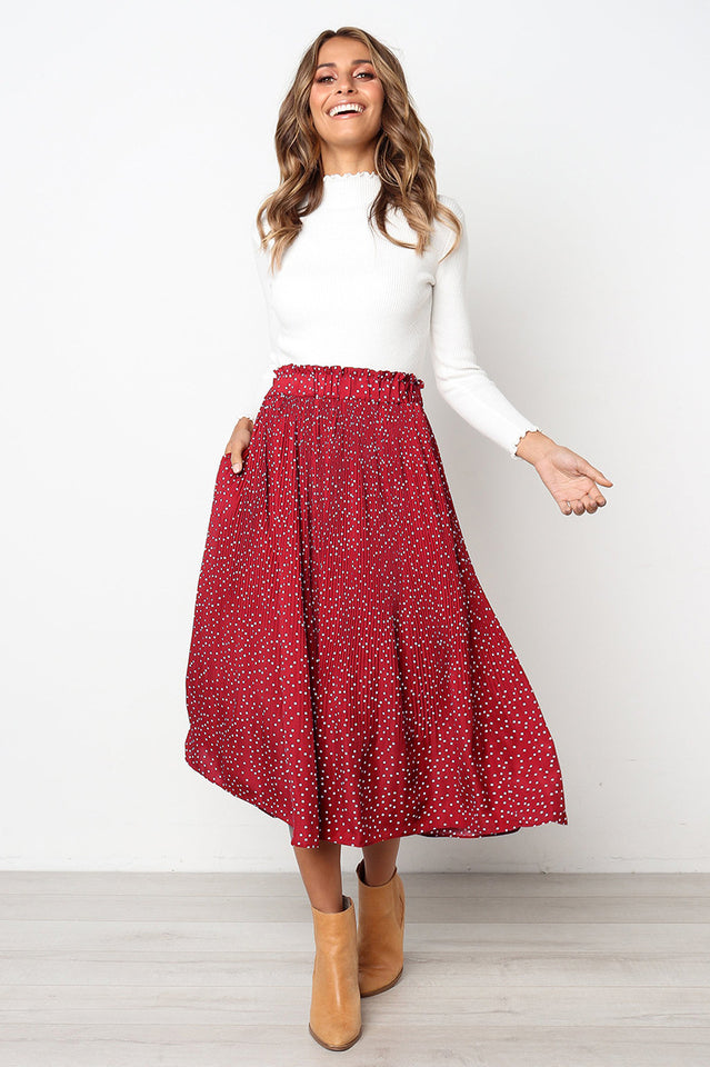 Elastic High Waist Side Pockets Skirt Main image