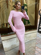 O Neck Long Sleeveless Bodycon Dresses