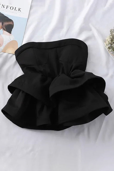 Off Shoulder Ruffle Top Comfy Shirt Elegant High Waist Wrap Blouse Ladies Tops Main image