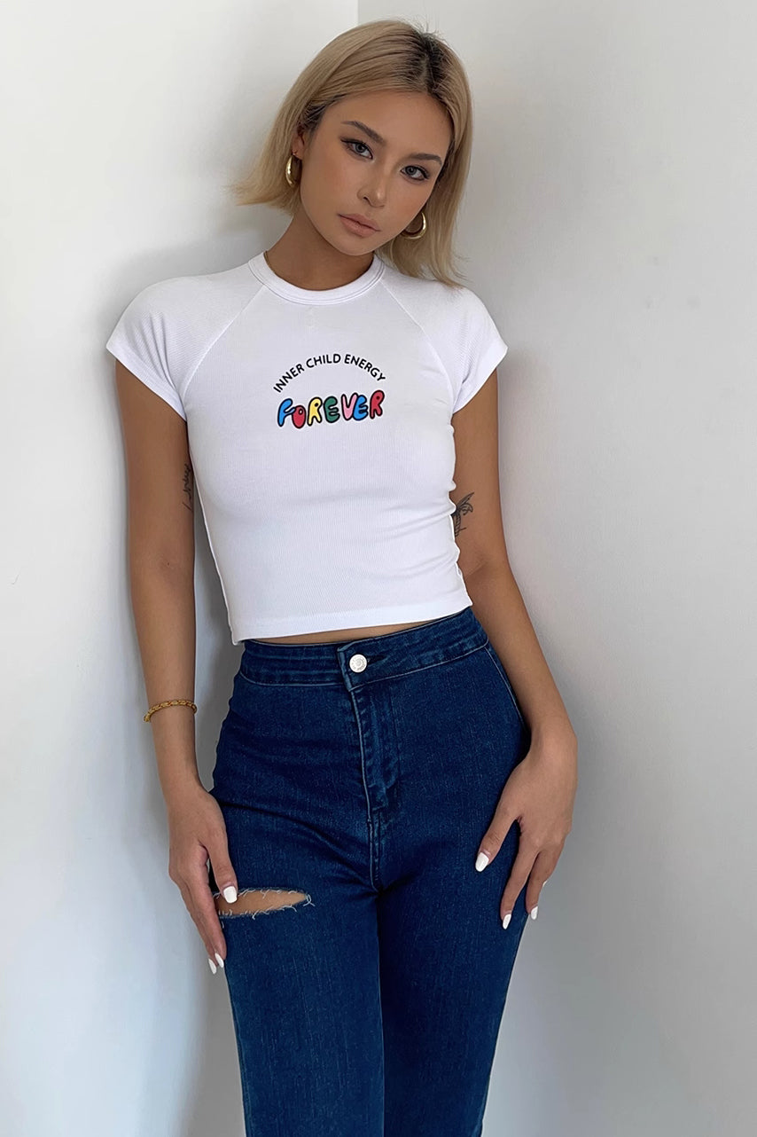 Letter Print Short Sleeve Cami Tops Secondary image