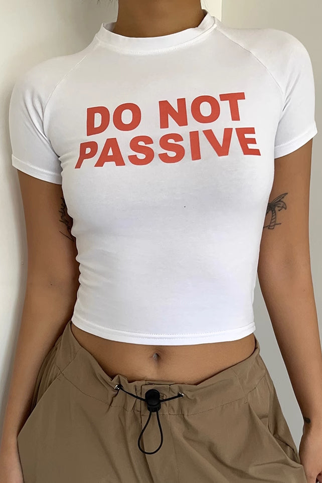 Letter Print Short Sleeve Cut Out Tops Secondary image