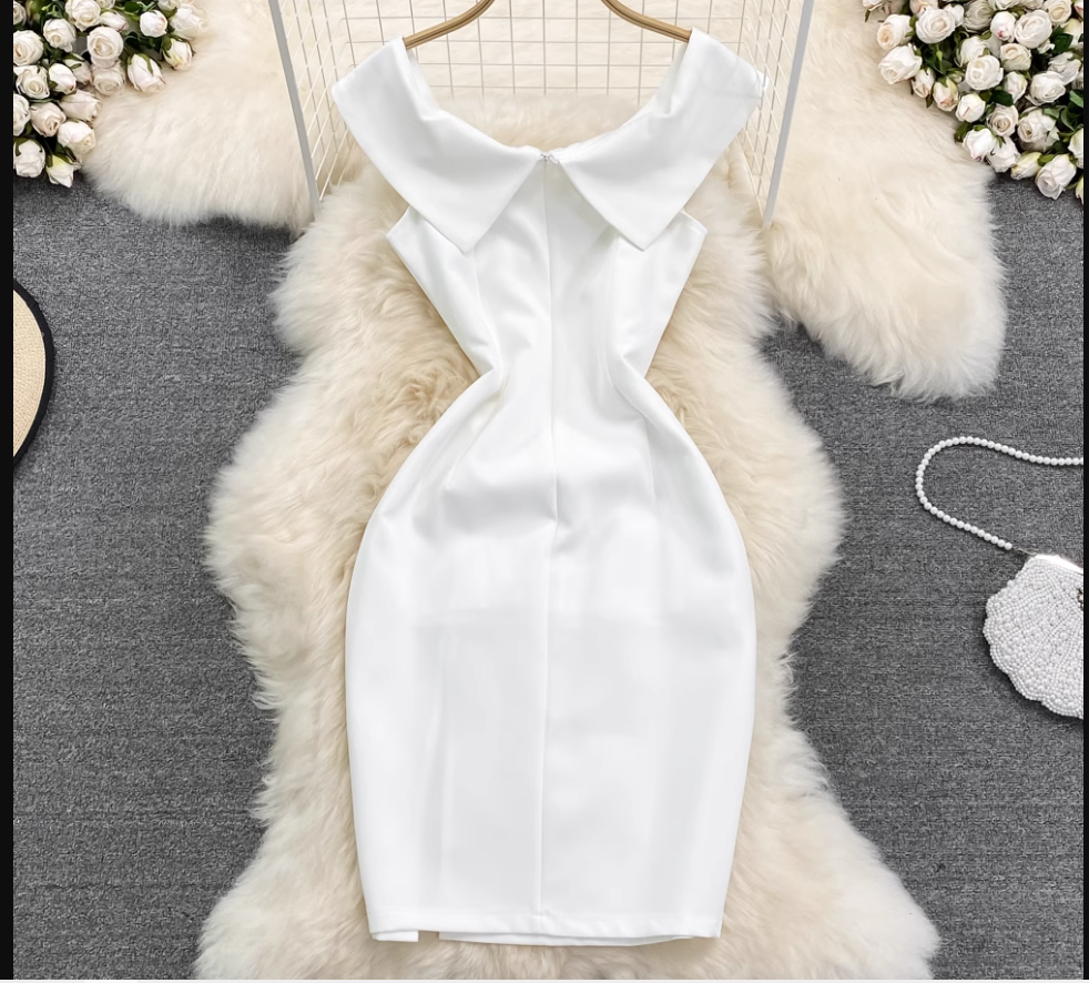 White Off The Shoulder Bodycon Dress Secondary image