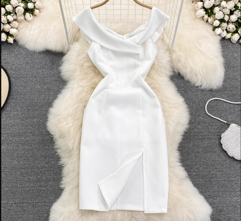 White Off The Shoulder Bodycon Dress