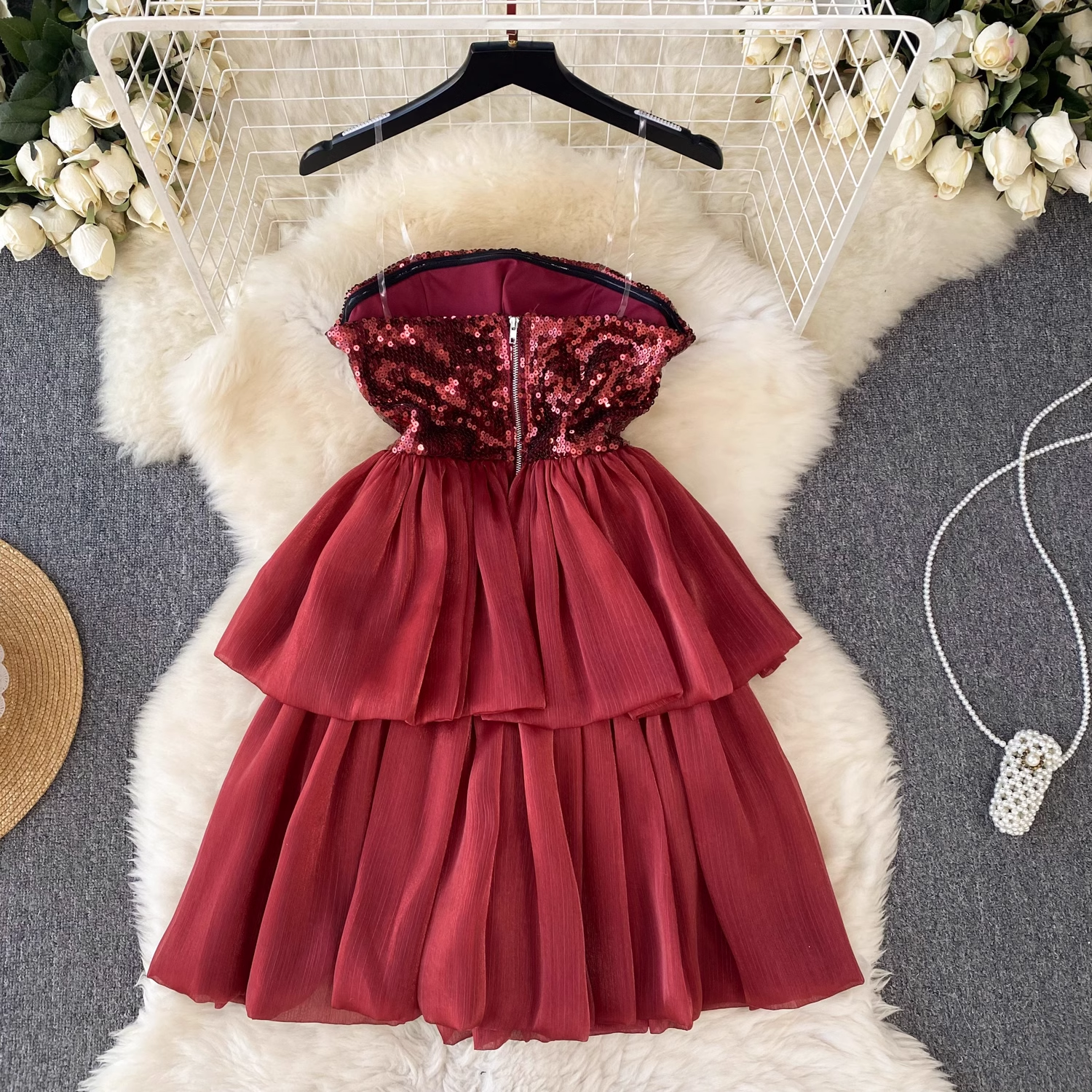 A-line Red Party Dress Secondary image