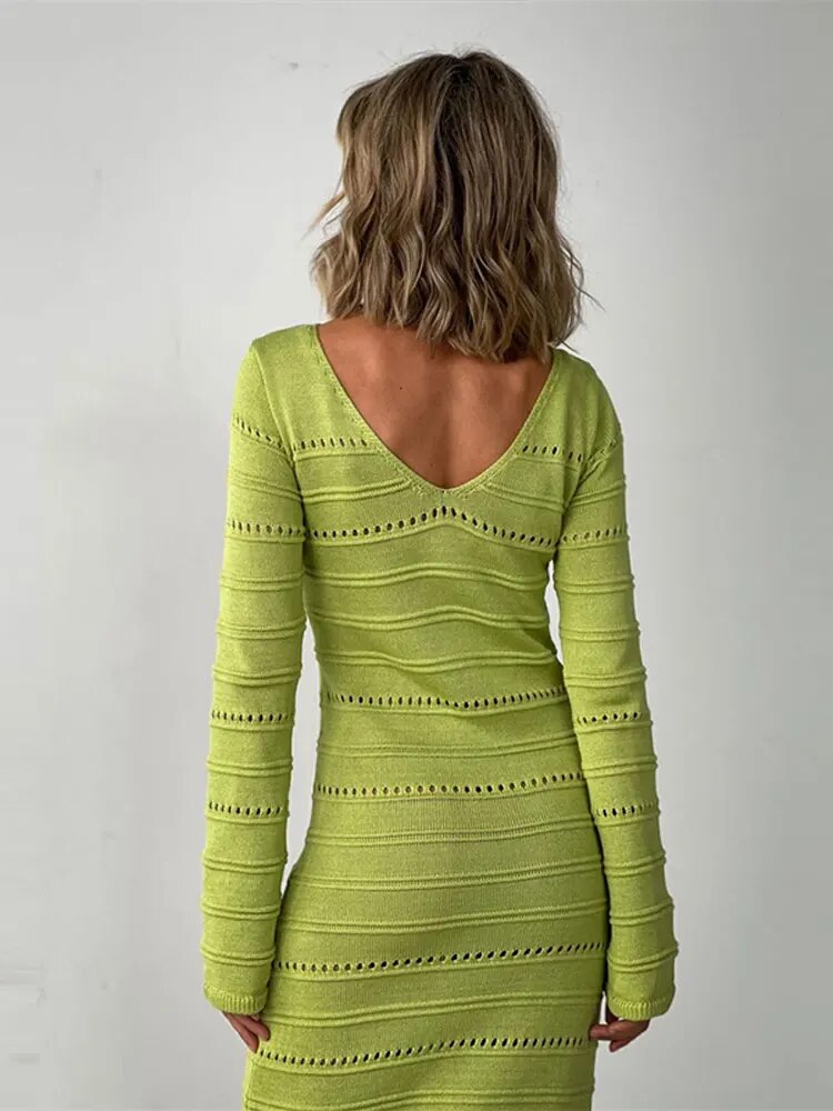 O Neck Long Sleeveless Bodycon Dresses Secondary image