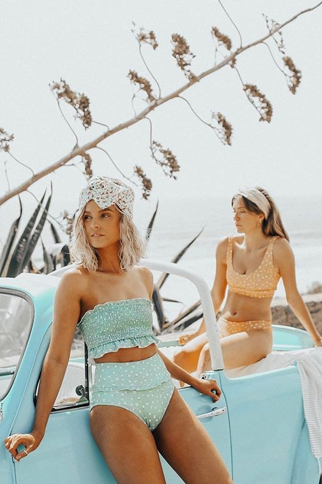 Smocked Bandeau High Waist Bikini Set Secondary image