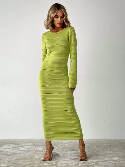 O Neck Long Sleeveless Bodycon Dresses