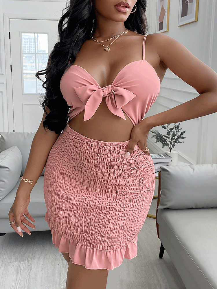 Bow Spaghetti Strap  Mini Dress Secondary image