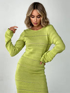 O Neck Long Sleeveless Bodycon Dresses