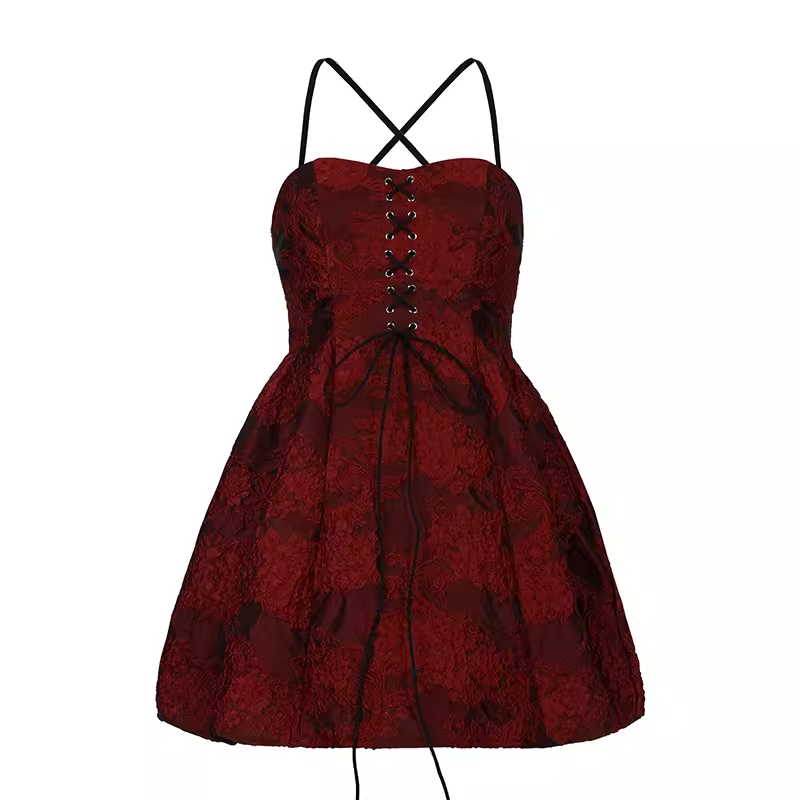 Red A-line Party Dress Secondary image