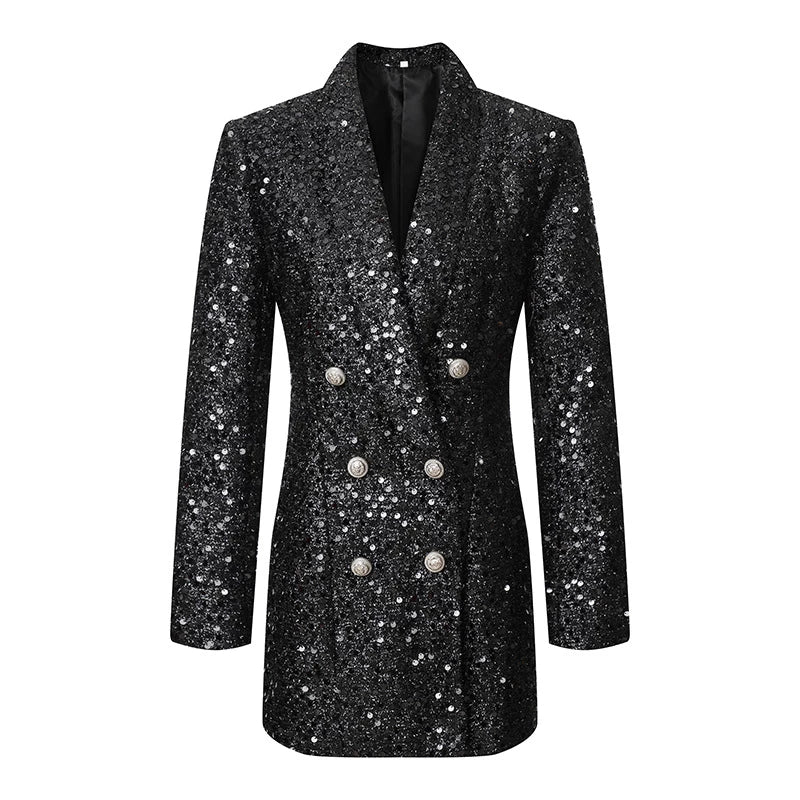 Black Sequin Blazer Dress Secondary image