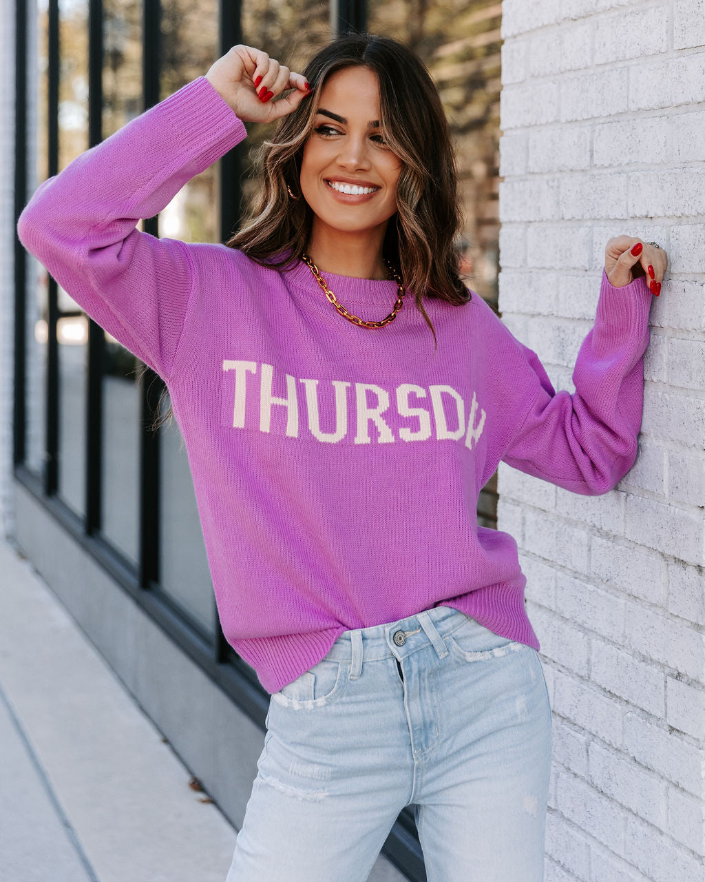 Thursday In Lilac Knit Sweater Main image
