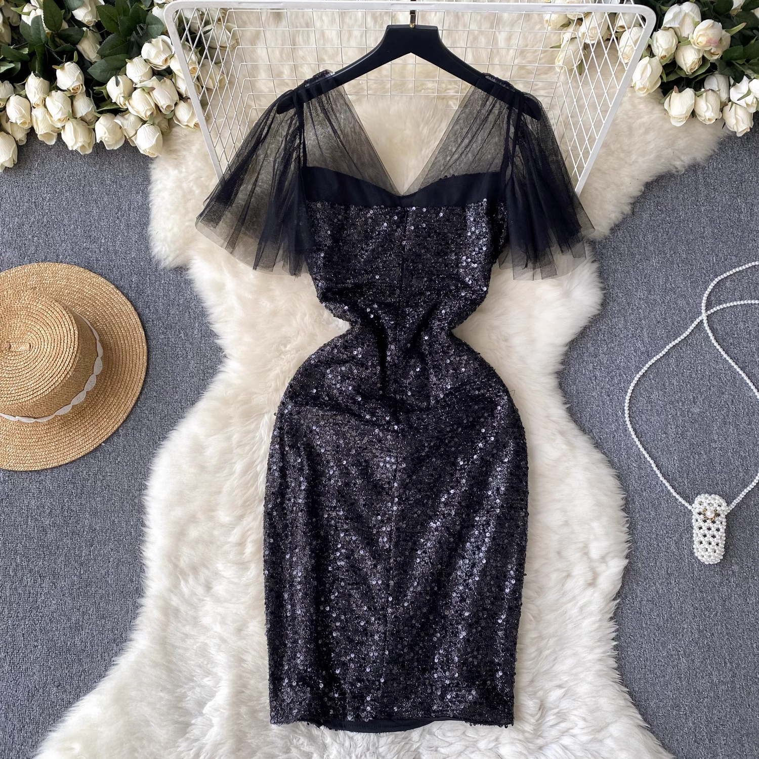 Black Sequins Dress Secondary image