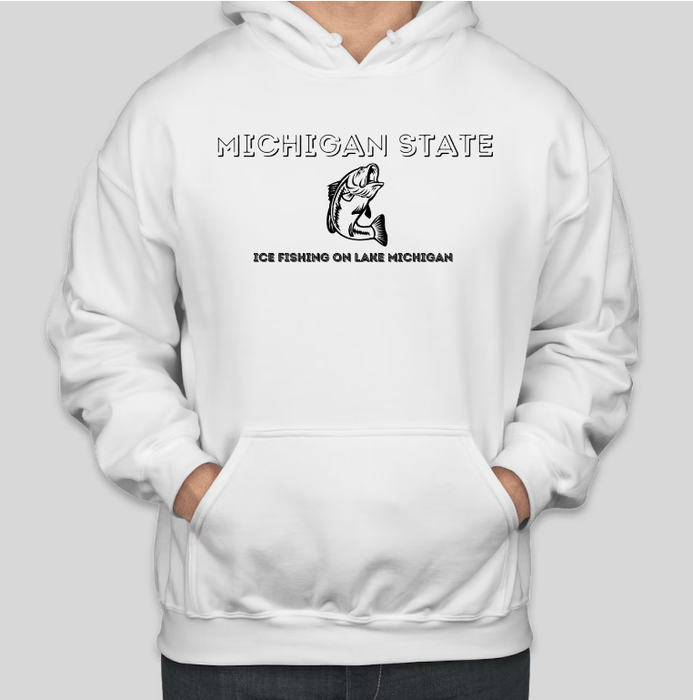Ice Fishing on Lake MICHIGAN Printed COTTON Casual Hoodies Secondary image