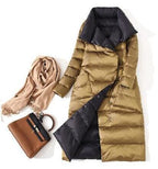 Super Long Zipper Stitching Slim Coat