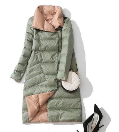 Super Long Zipper Stitching Slim Coat