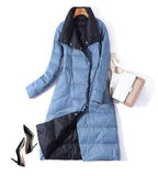 Super Long Zipper Stitching Slim Coat