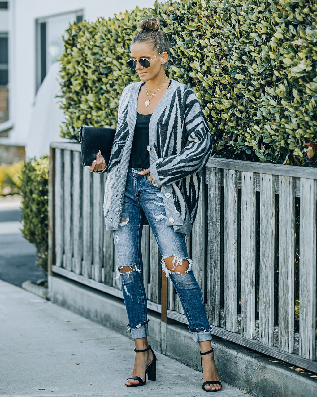 Zooley Relaxed Button Front Knit Cardigan Main image