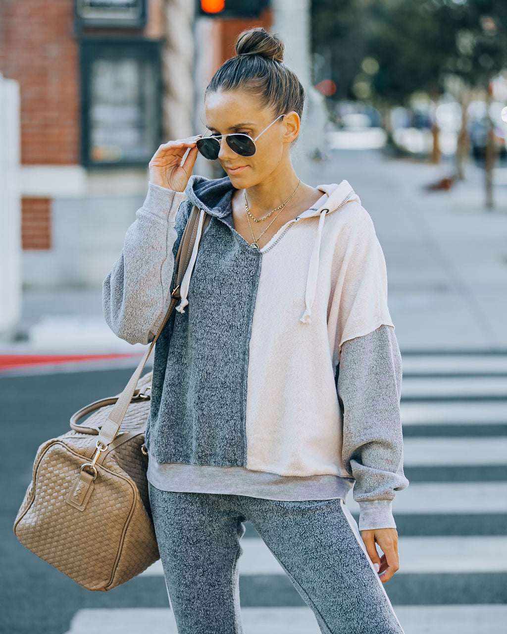 Zozo Cotton Blend Colorblock Hoodie Main image