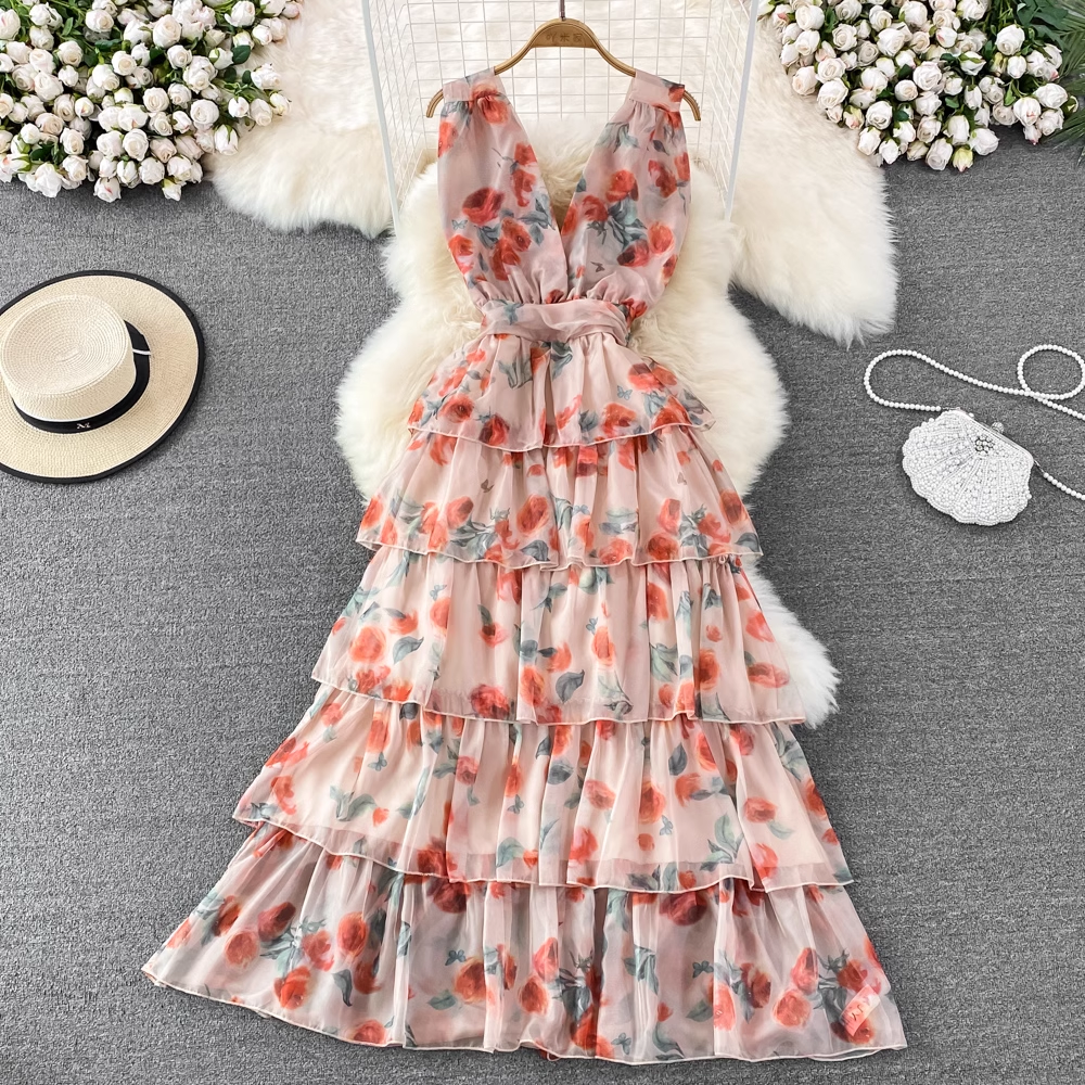 A-line Chiffon Floral Dress Main image