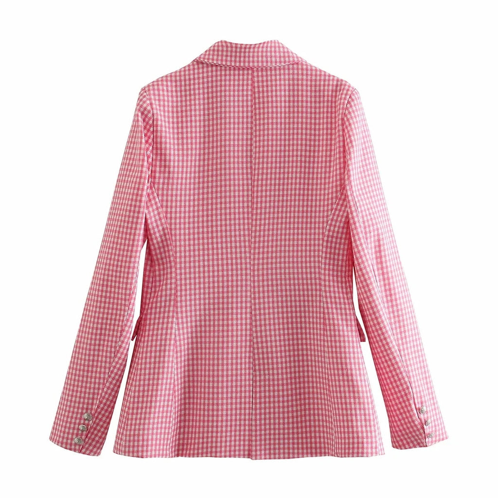 Kirana Plaid Print Blazer